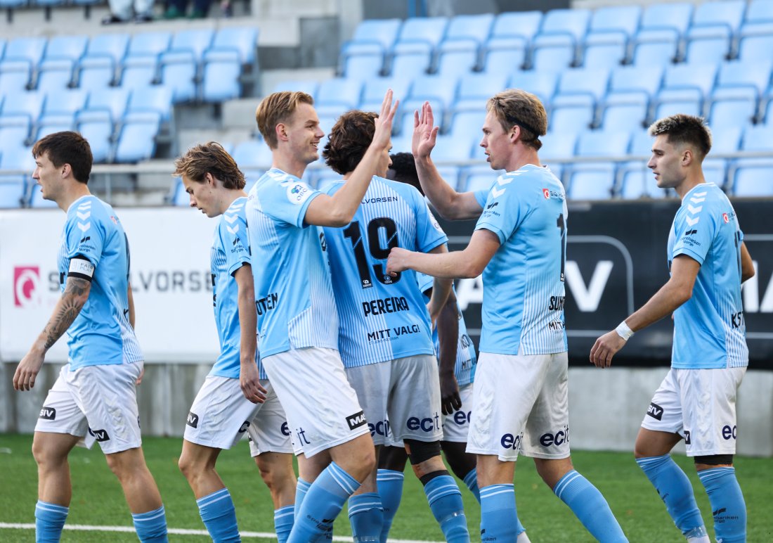 Jubel etter 1-0. (Foto: Sandnesposten)