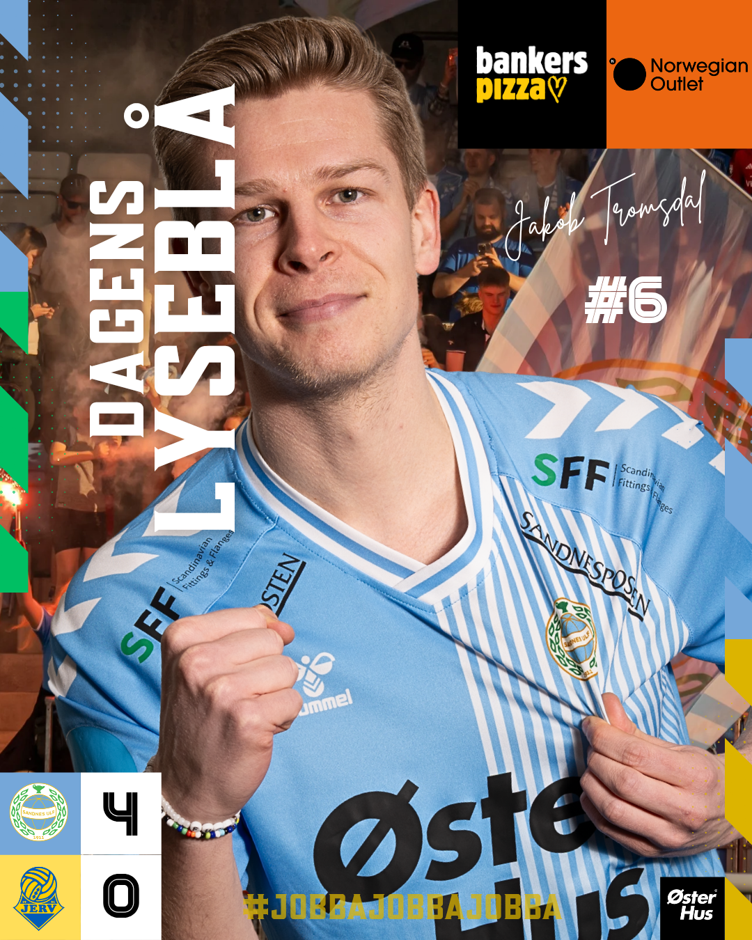 Jakob Tromsdal ble kåret til dagens lyseblå av kamppartner Sparebanken Vest. 