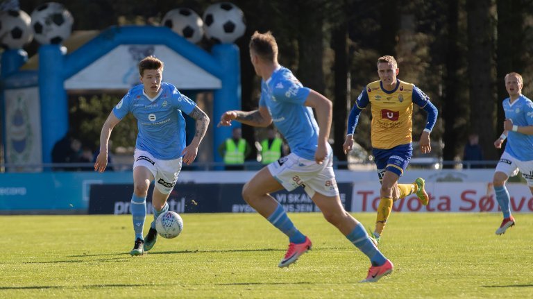 Axel Kryger i fint driv i forrige lyseblå periode. Her fra en kamp mot FK Jerv.