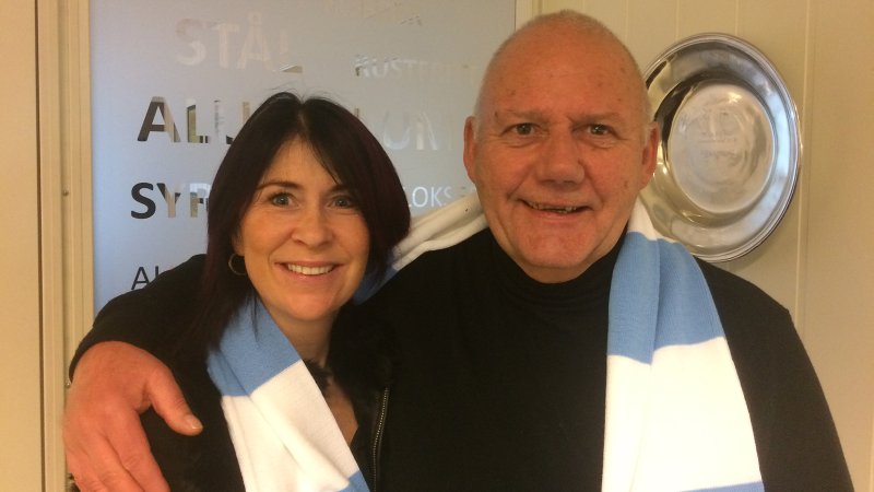 Lie Blikk fortsetter som bronsepartner. Her representert ved Tor Raymond Lie og Alice Friestad.