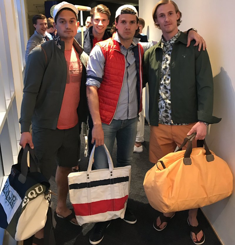 Sellin, Stangeland, Olsen og Helland Vevatne som moteløver for Top Man. Foto: Bojan Zajic.